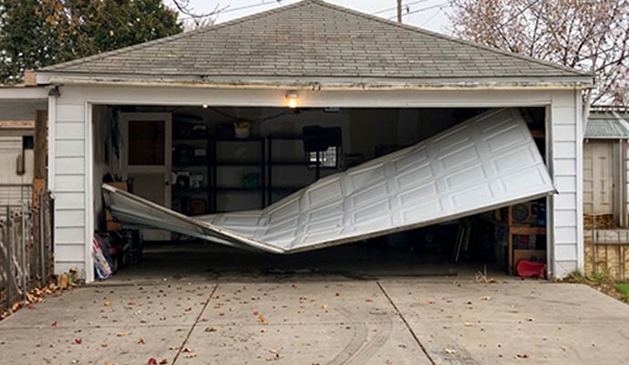 Broken garage door