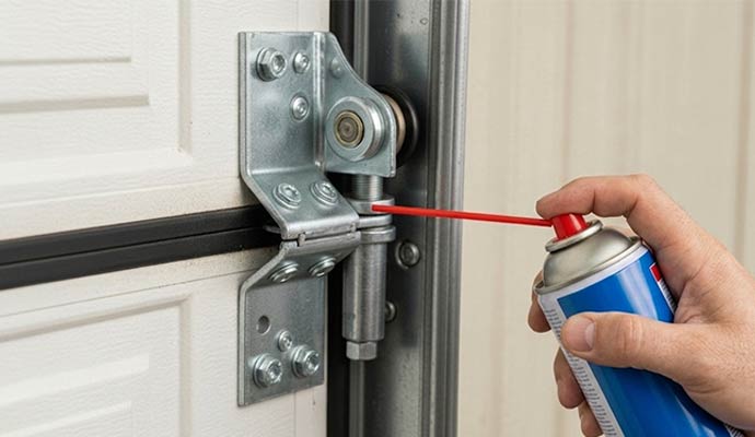 Garage door roller maintenance spray