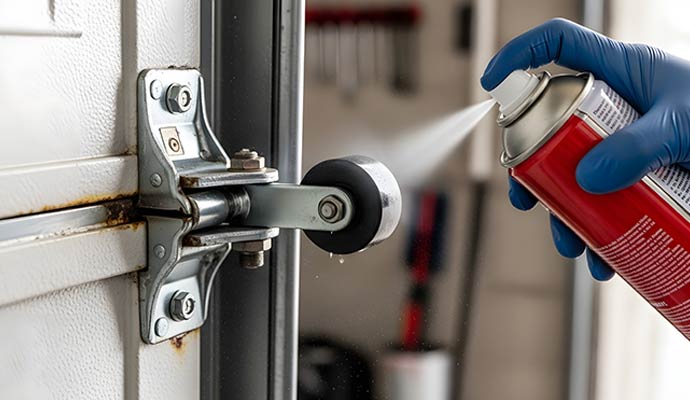 Garage door stem and roller maintenance