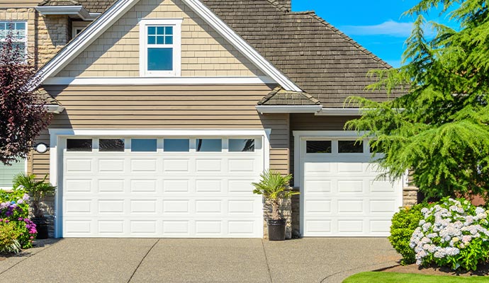 New sectional garage doors for modern home