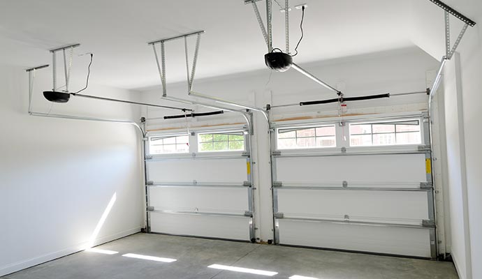 Modern two car garage interior