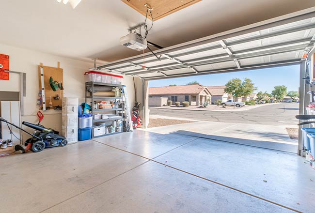 Organized residential garage interior