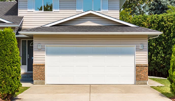 Traditional steel garage door