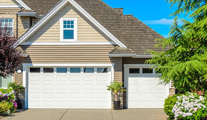 White garage doors