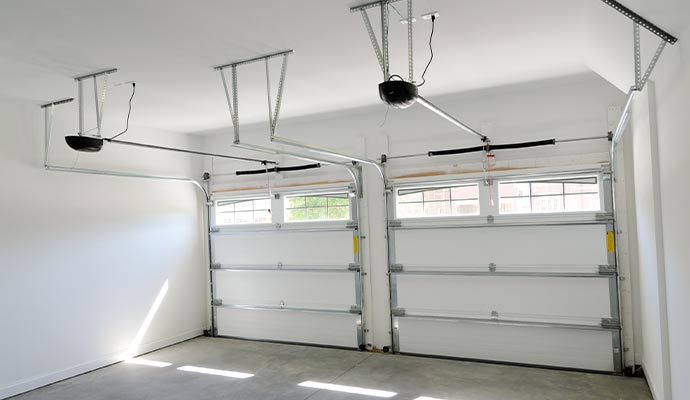 White modern garage doors