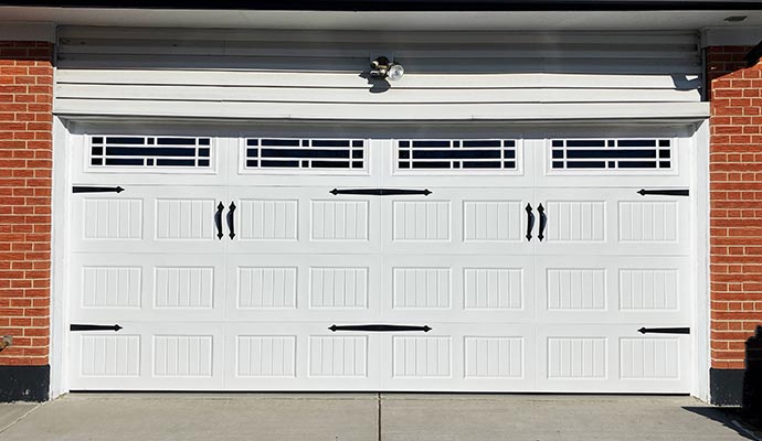 White carriage-style garage door