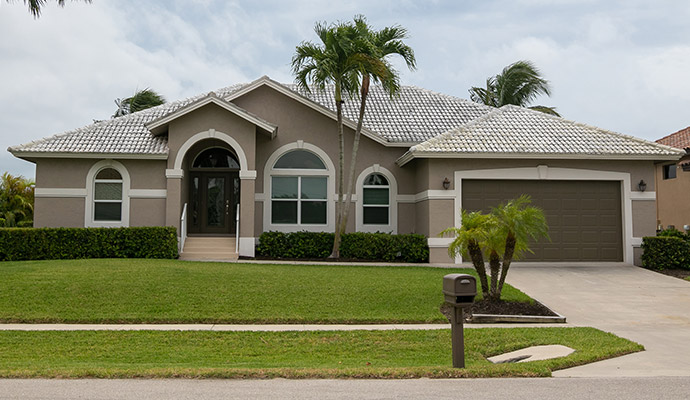 Clean garage door of a house