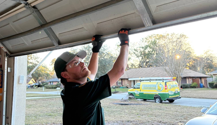 Garage door inspection by a professional technician