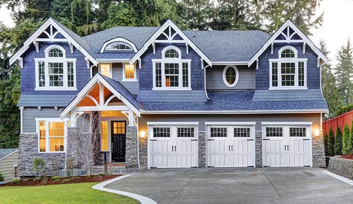 A house with installed premium garage door from Amarr