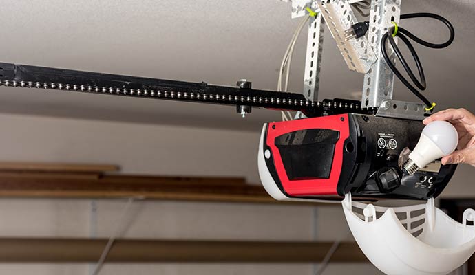 Garage door opener light bulb change