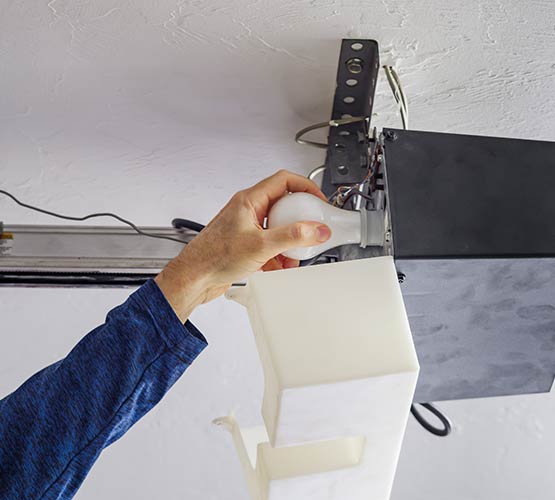 Garage door opener light bulb replacement
