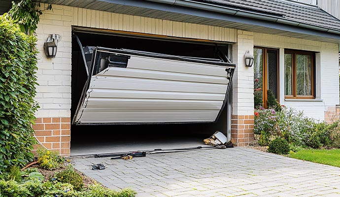 Broken garage door