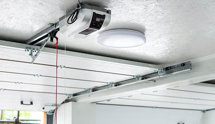 Modern garage door opener with LED light