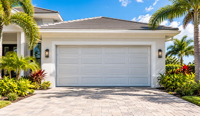 White panel garage door