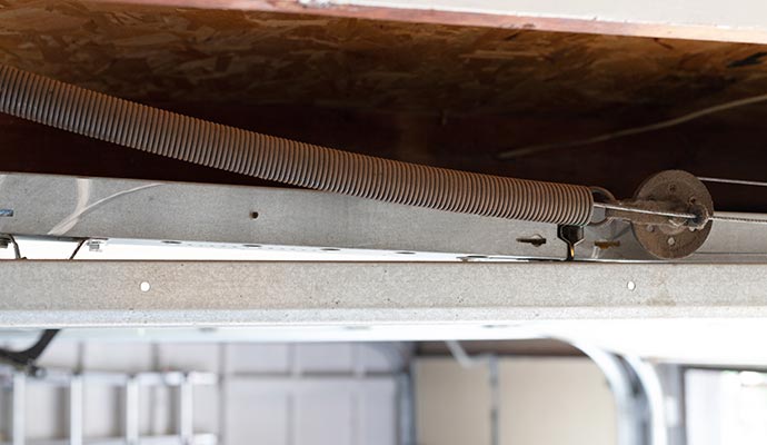 Broken frayed cable garage door