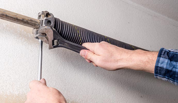 Installing new garage door spring