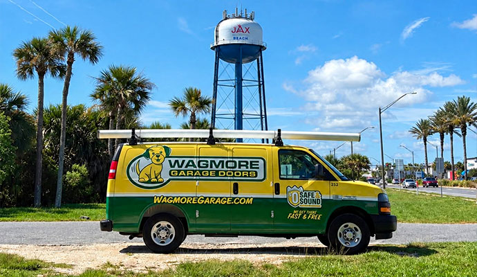 Wagmore Garage Doors service van with Jax Beach