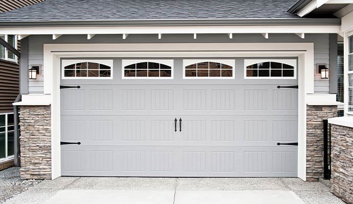 Gray color residential garage door