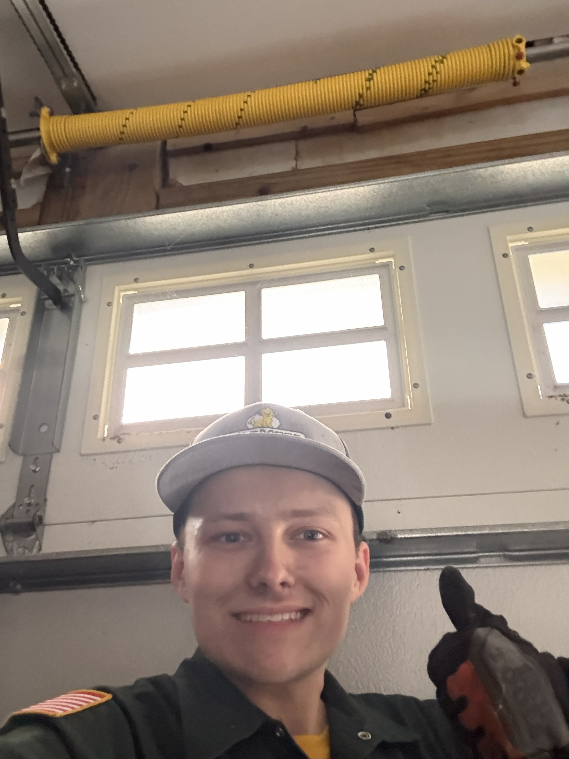 Adam thumb up to new spring install.