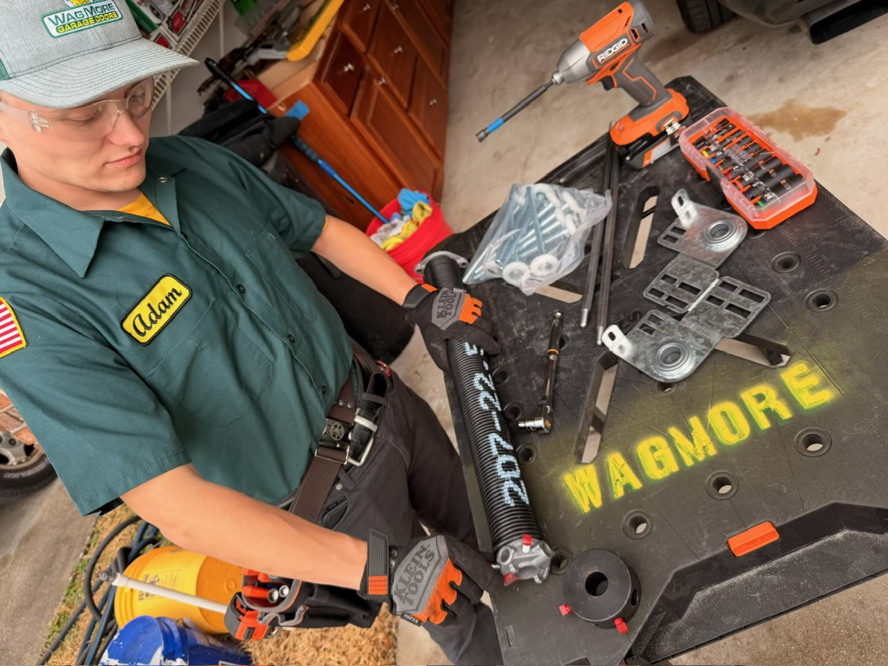 Adam working on a new spring