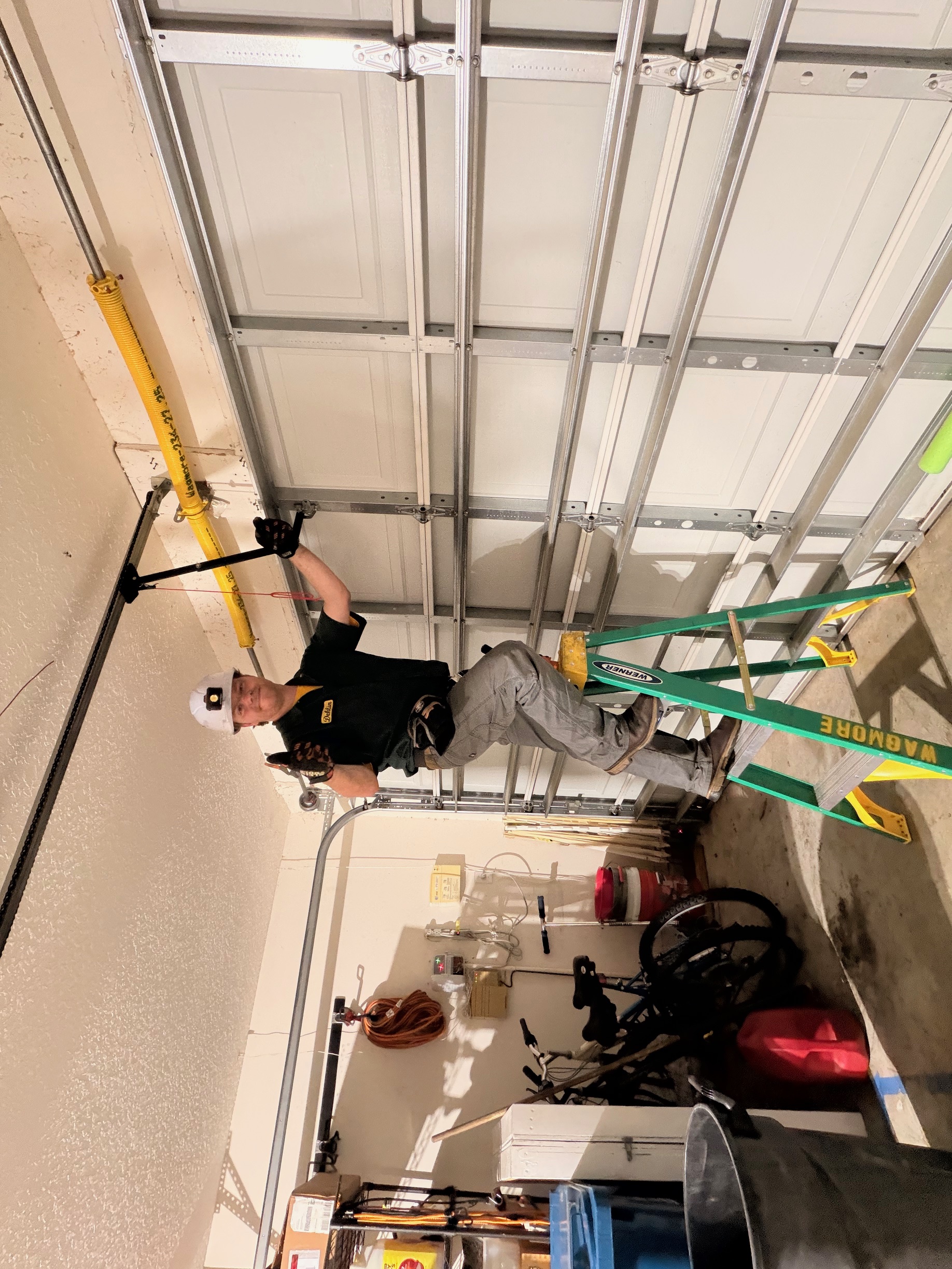 Deklin checking the garage dr