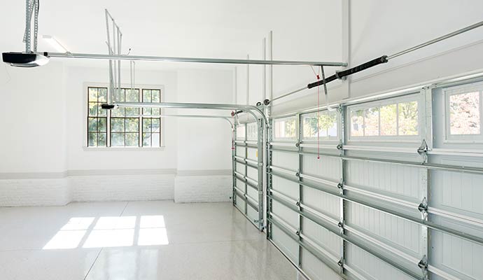 Modern white garage interior