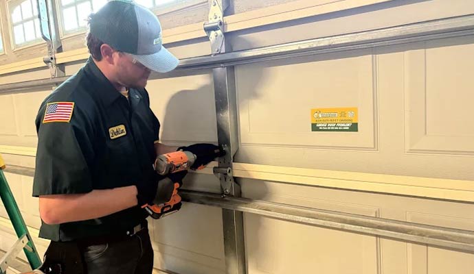 Professional garage door hinge repair