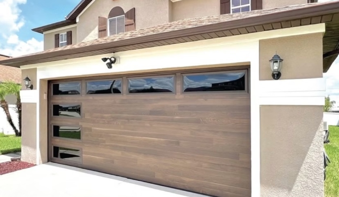 Panelized door with windows