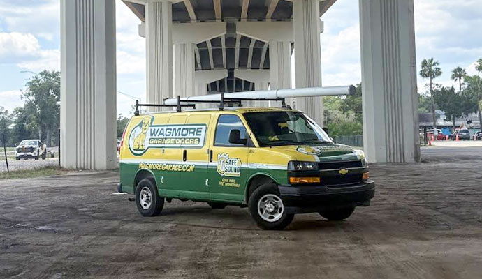 Wagmore Garage Doors company service van parked on site