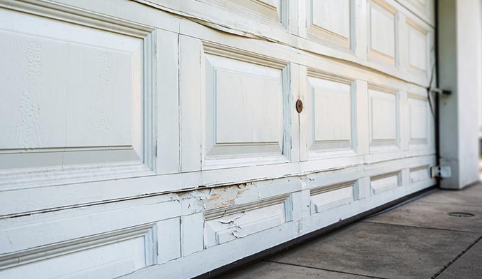 Weather affected garage door